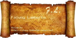 Falusy Lamberta névjegykártya